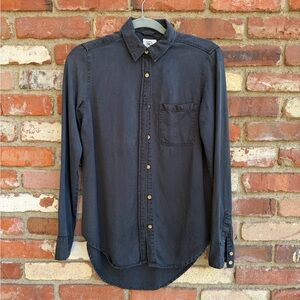 Tentree dark wash outdoor button-down shirt
